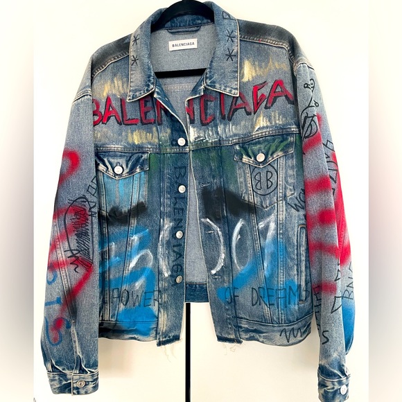 Louis Vuitton Leather Accent Denim Jacket Blue. Size 34